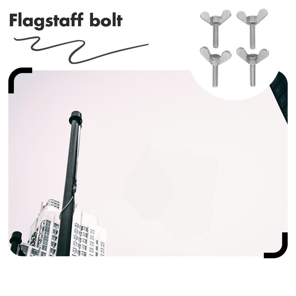 4pcs Stainless Steel Butterfly Bolts Flagpole Fixing Nuts Hand Twist Screws No Tools Needed Easy Installation For Machinery