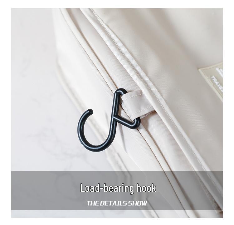 Trendy Minimalist Girly Makeup Bag: Large Capacity, Portable, Foldable with Hook for Business Trips & Travel