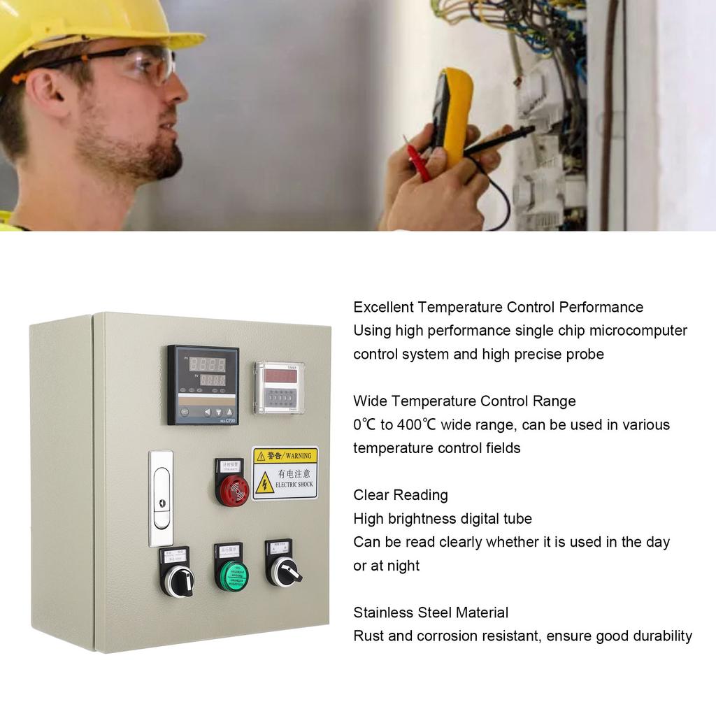 PID Temperature Controller Thermostat Box 3 Phase 15KW High Accuracy Digital Display Smart Temp Control Box 380V