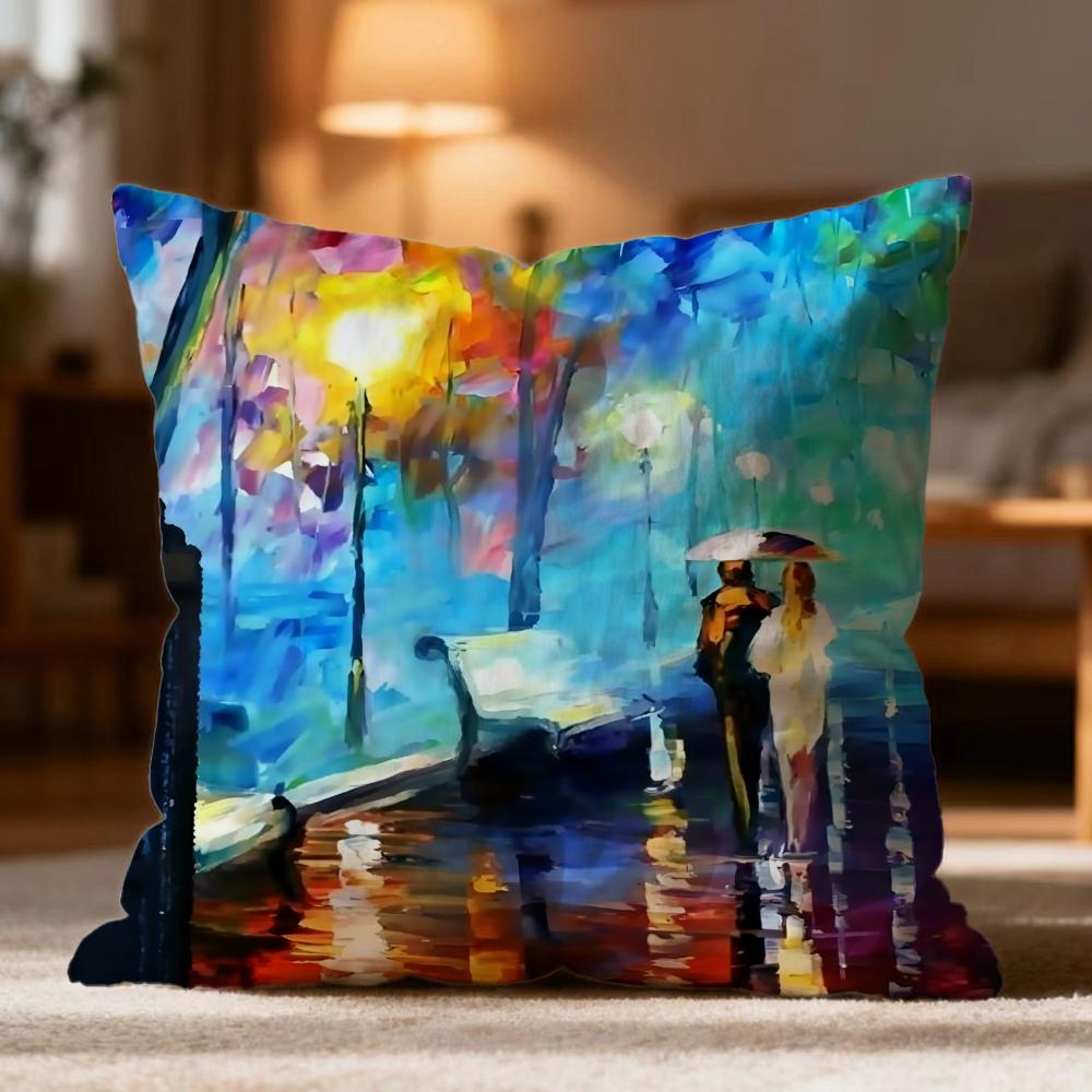 Fashion L-Lleonid afremov oiled Cushion Cover Soft Washable Pillow Case Multi-Scene for Couch Bed Travel Office Use