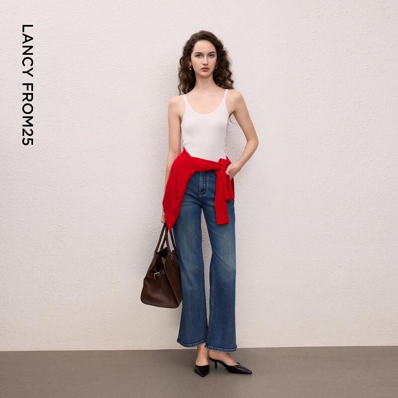 LANGZI Women's Casual Cotton Blend Flared Jeans