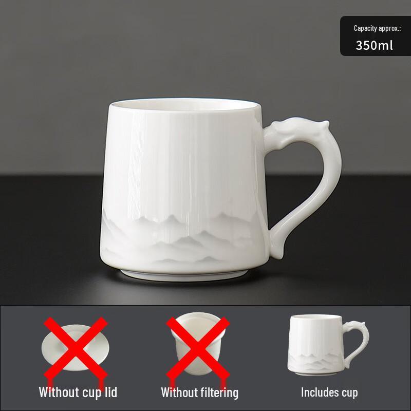 Tingle Suet Jade Ceramic Tea Separation Mug with Infuser & Gift Box