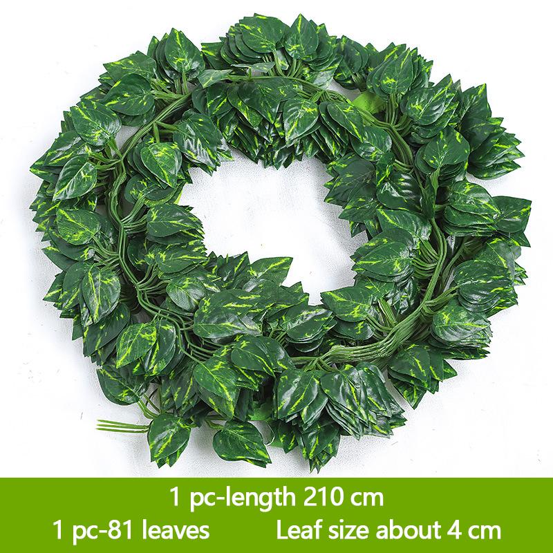 12-Piece Discount Set Ivy 240Cm Green Plastic Artificial Plant Leaf Vine Wedding Arch Home Bathroom Decoration Garland Party