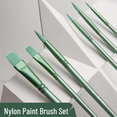 Professionelles Aquarellpinsel-Set mit Nylonhaar - Rund & Flachkopf zum Malen & Kalligraphieren