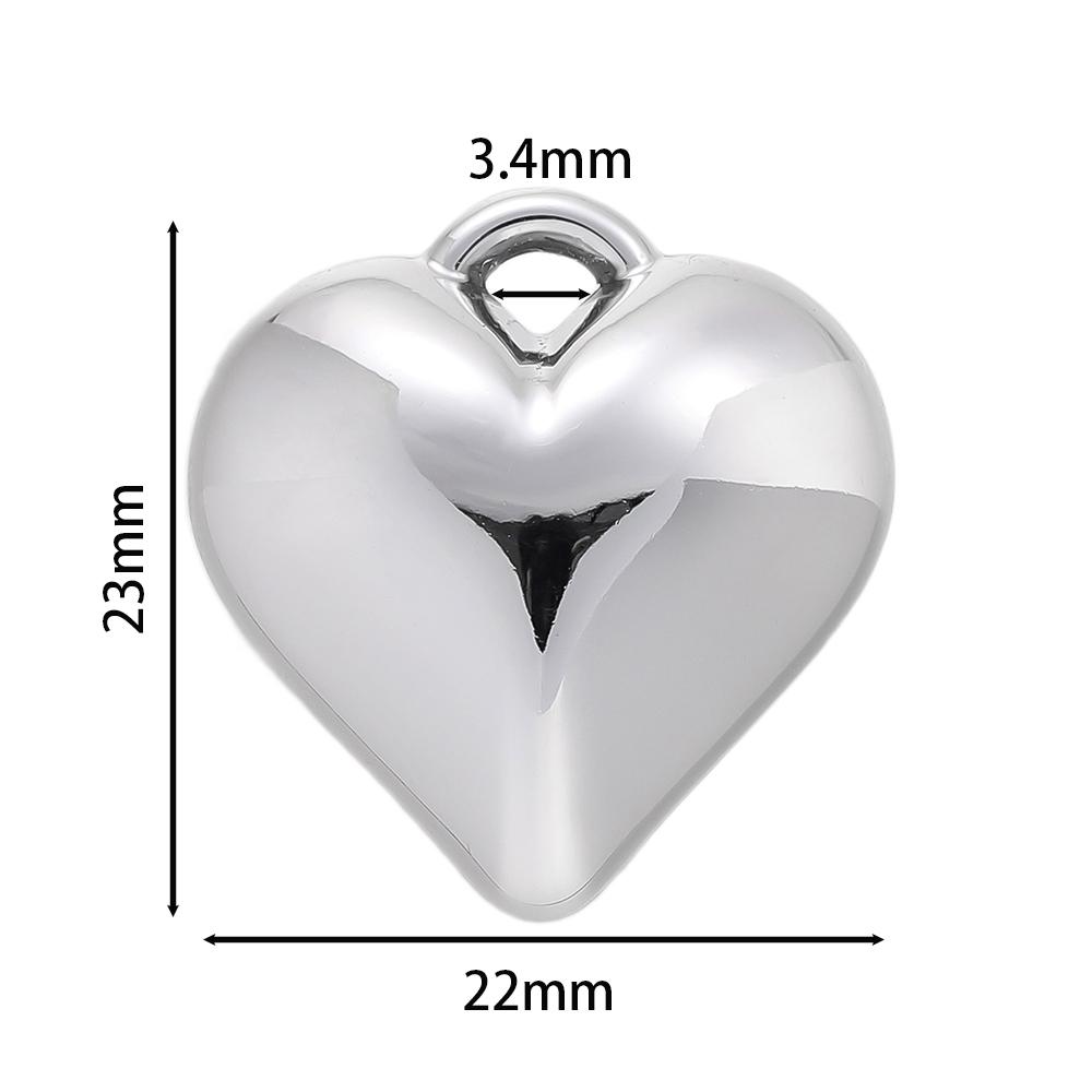 2pcs/Lot CCB Large Heart Shape Pendants Charms for DIY Earring Necklace Bracelet Jewelry Making Accessories Supplies