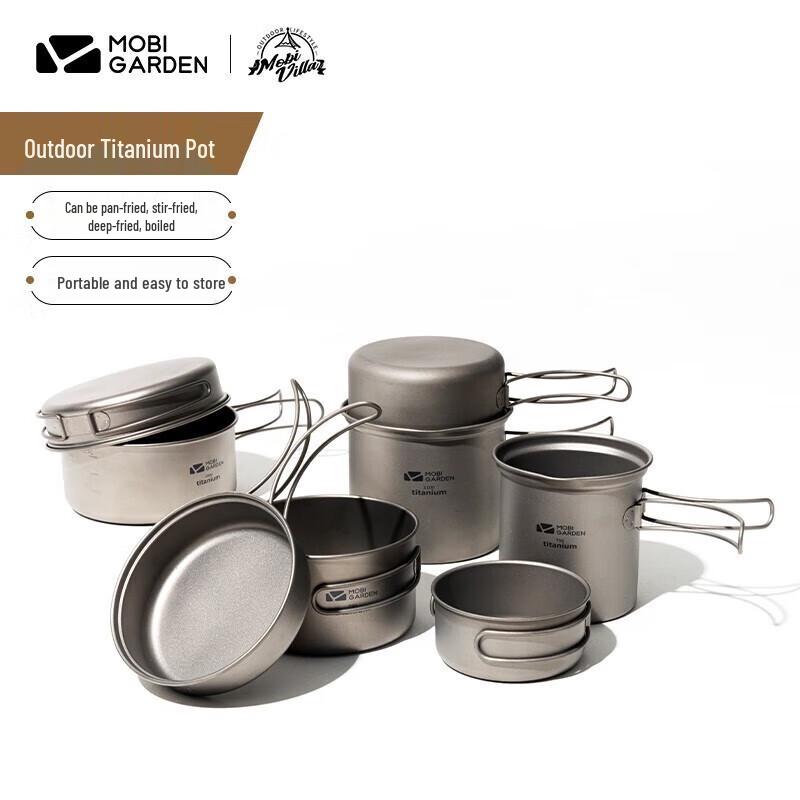 Mugaodi Outdoor Camping Foldable Titanium Pot Set