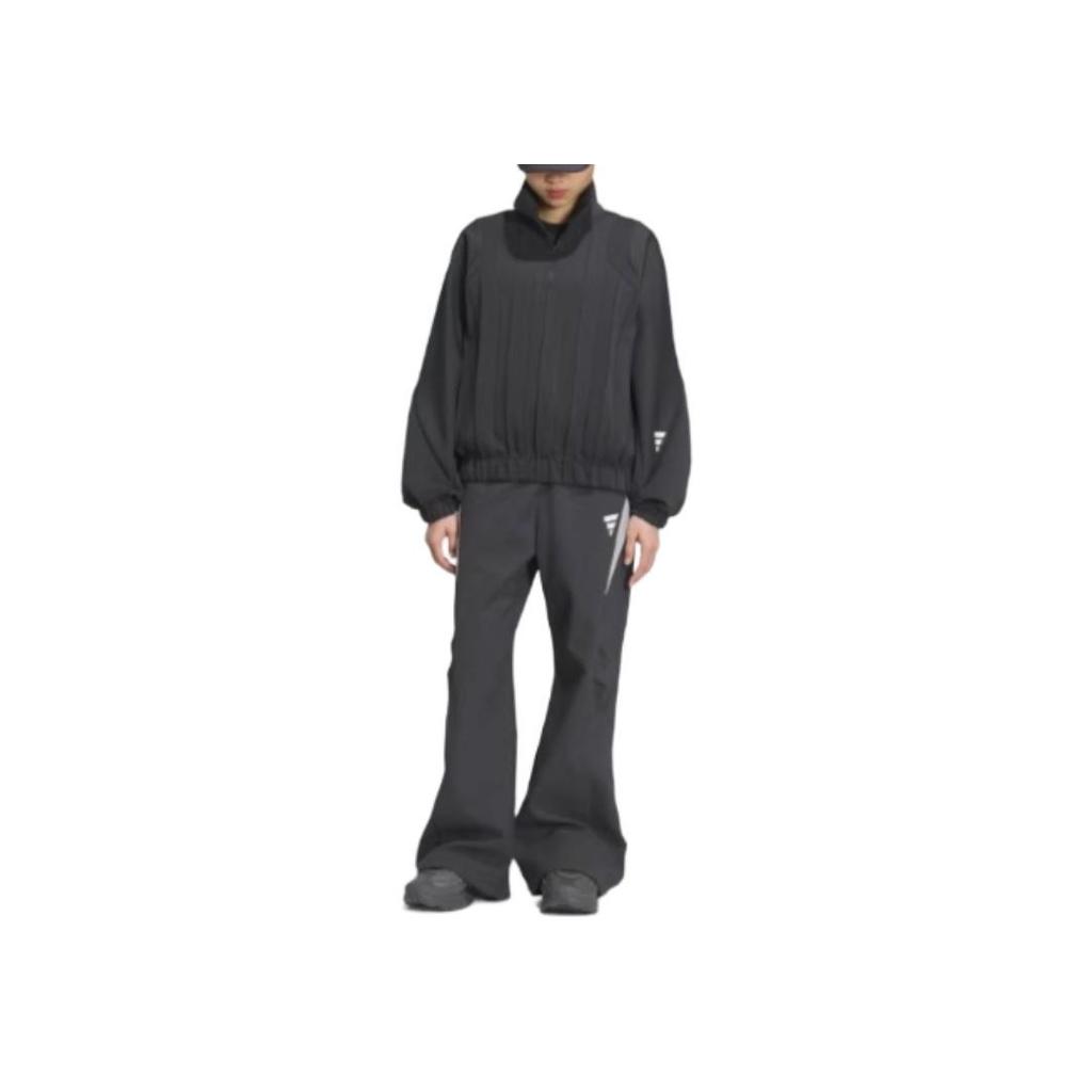 adidas Serie Casual Felpa Pullover Comoda con Collo Alto e Mezza Zip da Donna Nero Carbone JM4258