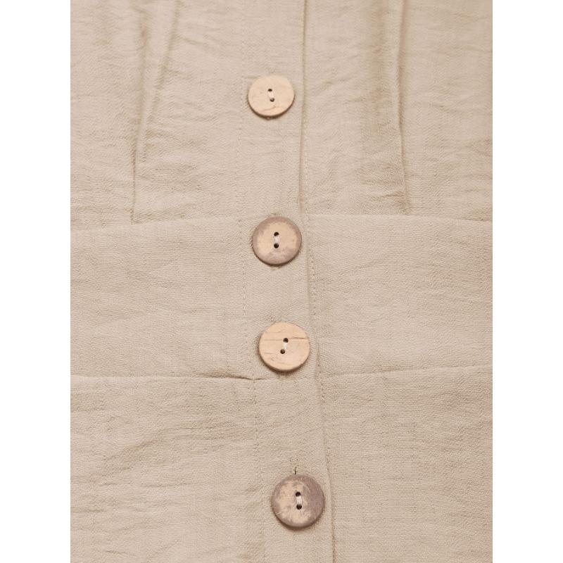 VEZFAA Damenmode Casual Sommer Frühling Einfarbig Druck Kurzarm V-Ausschnitt Hohe Taille Hosen Overalls & Strampler