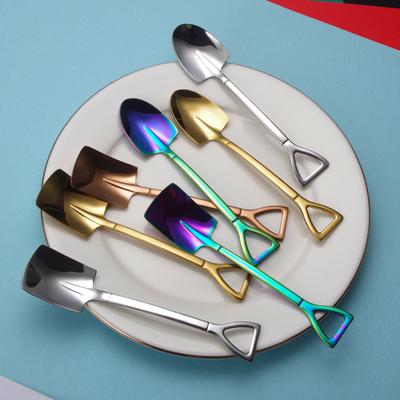 3/5/10Pcs Stainless Steel Spoon Creative Tableware Scoop Coffee Shovel for Kitchen Ice Cream Dessert Tea Spoons Birthday Gift