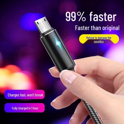 2m Schnelllade-Lightning-Atemlichtkabel für iPhone 7P/8P & Android Typ-C-Telefone