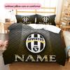 Custom Name Juventus Football Club Pattern Bedding Quilt Set  Home Decoration  Gift (1 * Duvet Cover + 2 * Pillowcase  Without Core)