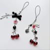 1 Piece Charms Red Cherry Bow Phone Chain Key Ring Y2K Bag Pendant Keychain Accessory Girlfriend Gift