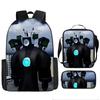 Skibidi Toilet Man Spoof Schoolbag Primary And Secondary School Backpack Satchel Pencil Bag Backpack Three-Piece Set