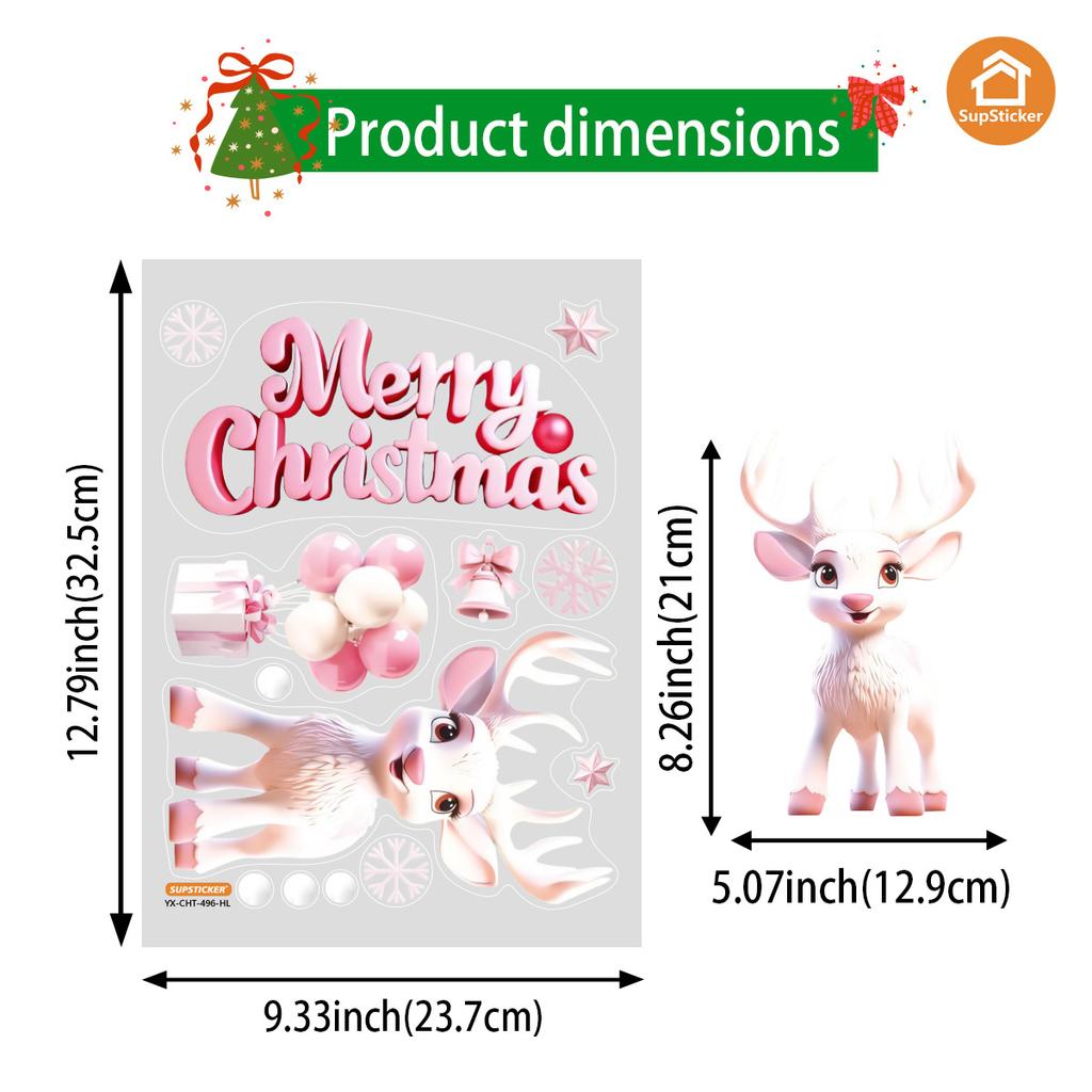 Christmas Self-Adhesive Glass Sticker Window Sticker Style Santa Decoration