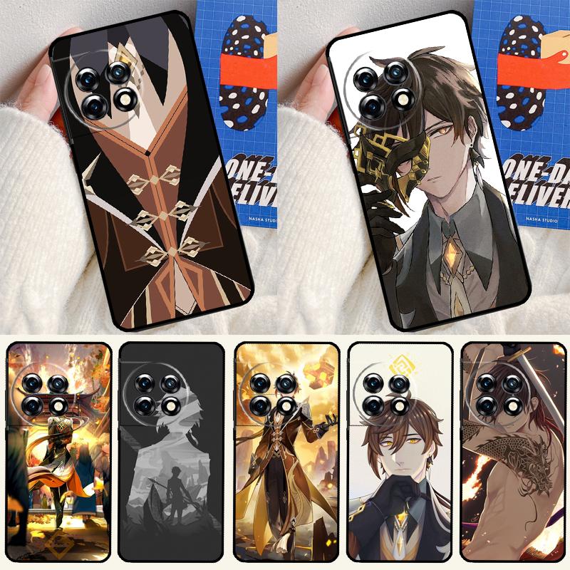 Zhongli Genshin Impact For OnePlus Nord CE 4 3 2 Lite N20 N30 9 10 Pro 8T 9RT 10T 10R 13R 12R 11 12 13 Phone Case