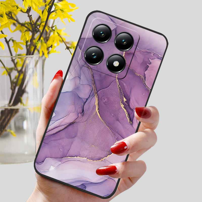 For Xiaomi 14T / 14T Pro Case Fashion Black TPU Marble Painted Cover for Xiaomi 14T Pro Shockproof Shell Capa Silicon Bag 6.67''