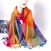 Spring and autumn mixed and matched scarf dual-purpose jacquard colored cashew long towel travel photo shawl women's headscarf