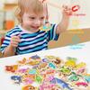 1 Set Montessori Marine Cognition Hand Eye Coordination Wooden Magnetic Fishing Toy Kids Early Educational Toys Birthday Gifts