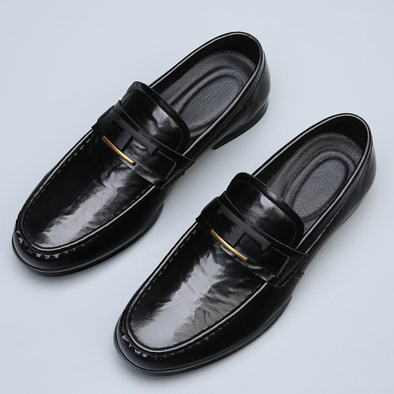 Men's Shoes Autumn Breathable New Leather Beanie Shoes British Business Dress Men's Casual Leather Shoes