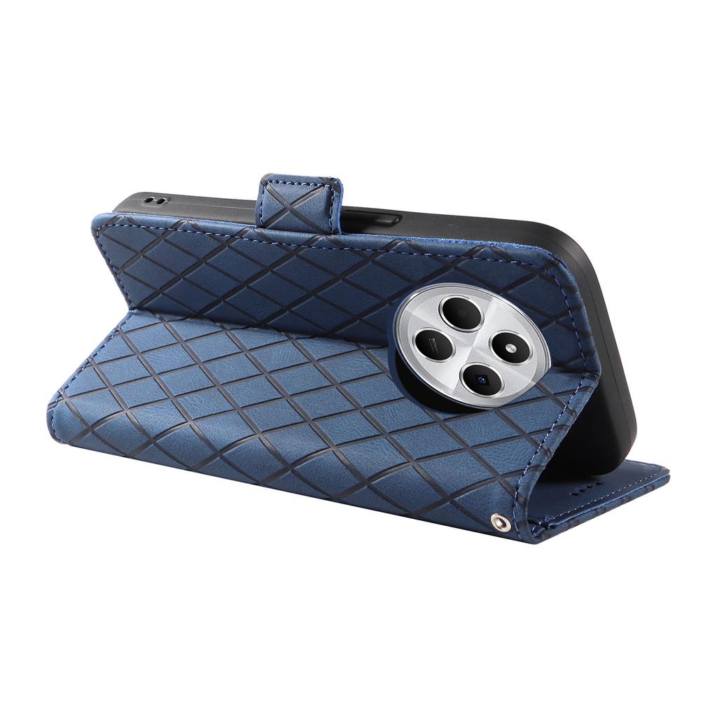 For Xiaomi Poco C75 4G/Redmi 14R 5G/14C 4G Case Rhombus PU Leather Flip Wallet Phone Cover