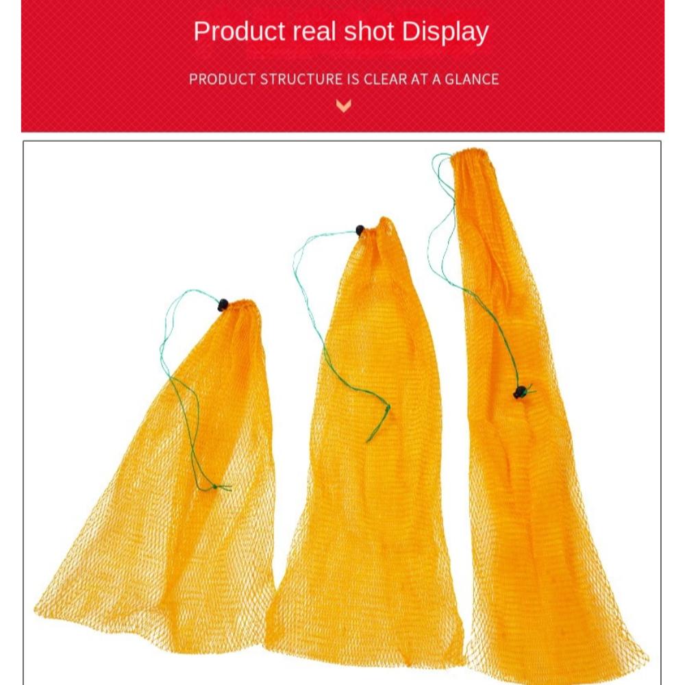 Yellow Green Fish Cage Nylon Fishing Basket And Protection Thread Collapsible Fish Cage  Fishing