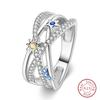 Fashion Luminous Firefly Rings 100% 925 Silver Eternal Heart-Shaped Zircon Rings Fine Wedding Engagement Jewelry Gifts