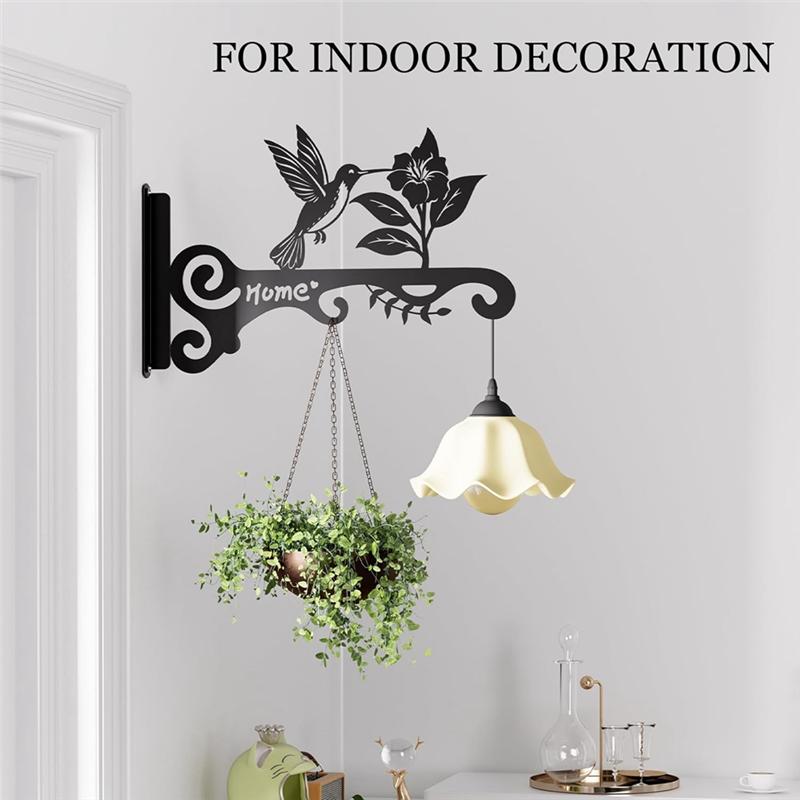 Decorative Metal Plant Hooks-Wall Hangers Featuring Bird Design, For Indoor& Outdoor Hanging Brackets-Home Decor 2Pcs