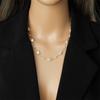 DIEYURO 316L Stainless Steel White Irregular Pearls Necklace Bracelet For Womens 2025 New Trend Golden Non-fading Jewelry Set