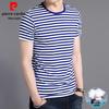 Men's Ice Silk Blend Striped Short Sleeve T-Shirt