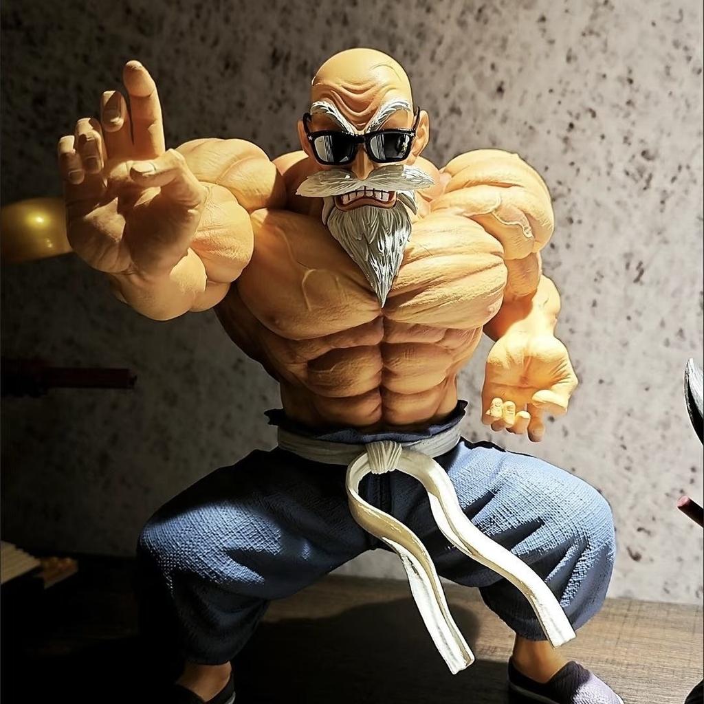Hot Anime Dragon Ball Figure Master Roshi Action Figure Muscle Strengthening Form Toys Gifts PVC Model Collectible Ornament