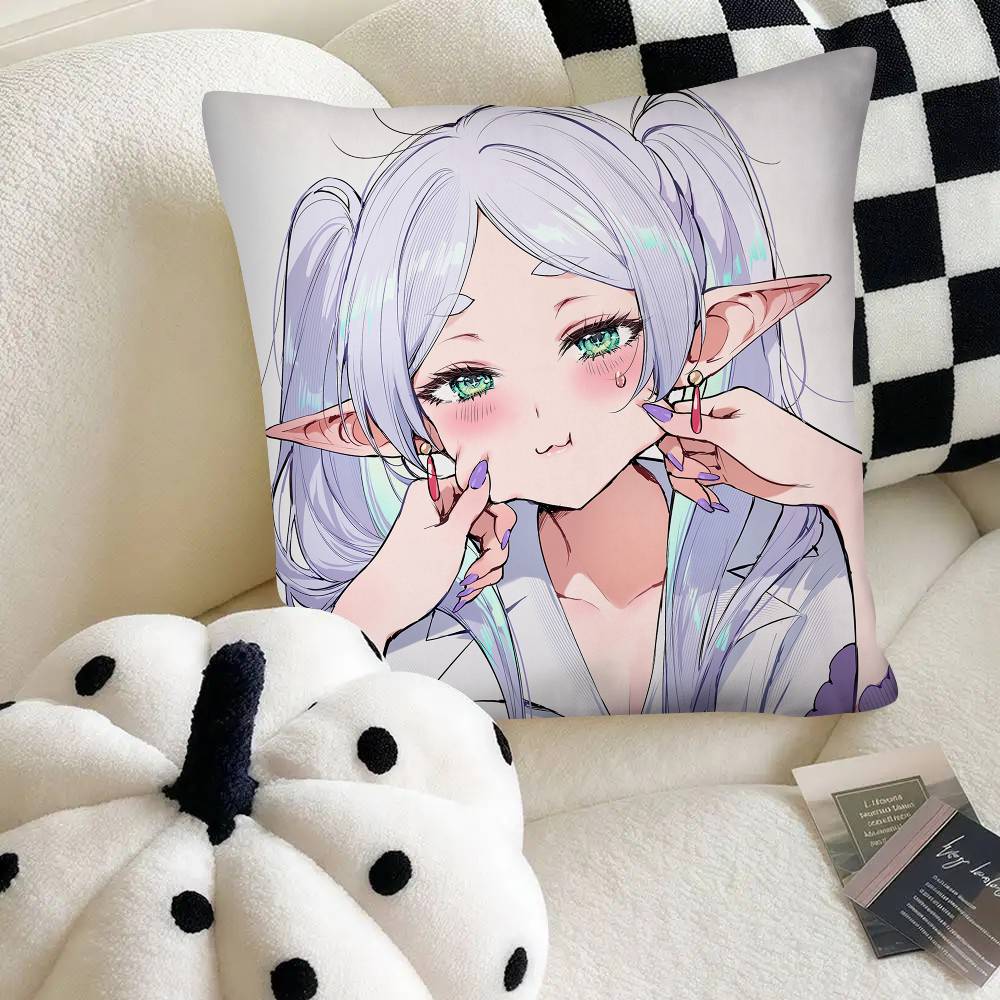 Frieren Anime Frieren Beyond Journey S End Pillow Case Square Pillow Bedroom Sofa Leisure Comfort Cushion Car Home Decoration