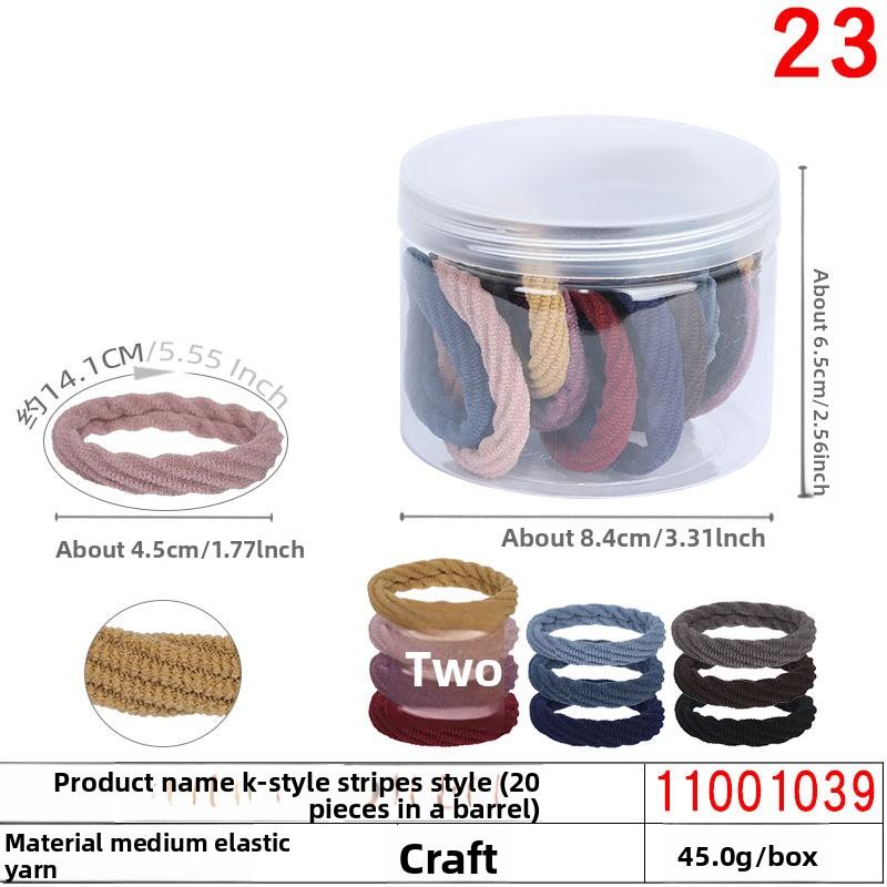 A Girl's Gradient Color Seamless Hair Tie Colorful Hair Band Headband Candy-colored Leather Band Hair Accessory and Headwear