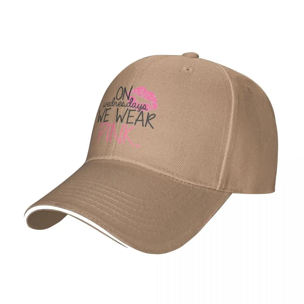 On Wednesdays We Wear Pink Baseball Caps Hip Hop Sandwich Hats Unisex Adjustable Sun Hat Sport