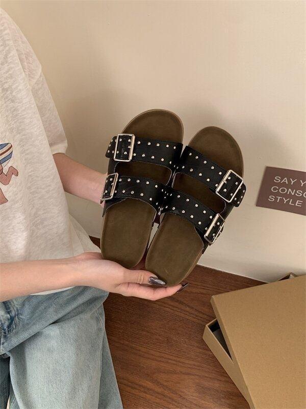 Первая встреча сезон толстоподошвенные Birkenstocks крутые тапочки верхняя одежда 2026 повседневные заклепки мода отпуск песок 35
