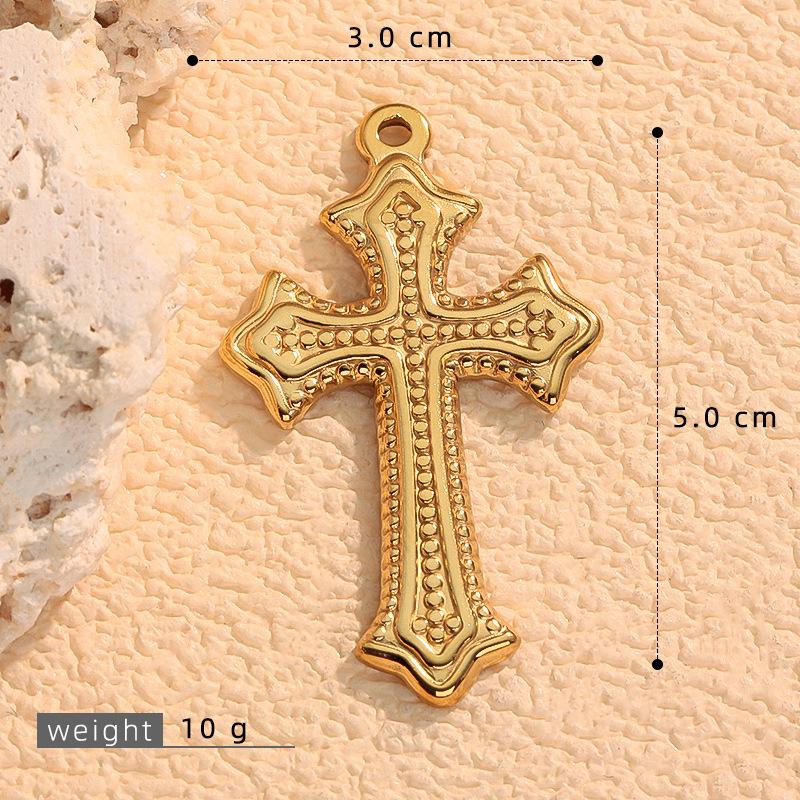 European & American Fashion Stainless Steel Cross Pendant Clavicle Chain - Non-Fading Women's Light Luxury Sweater Accessory