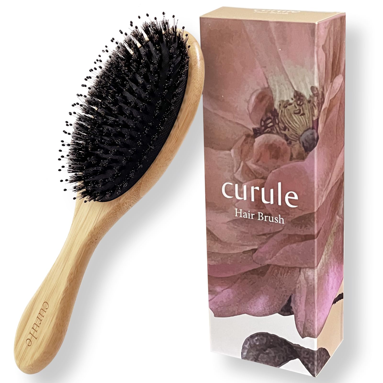 

Curule Расческа для волос, Натуральная щетина кабана для распутывания волос, Сделано салоном, Женская