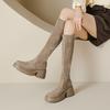 Thick-soled Boots for Women In Autumn and Winter High Boots 7cm High Heel Waterproof Platform To Increase Elasticity Knee-length Sponge