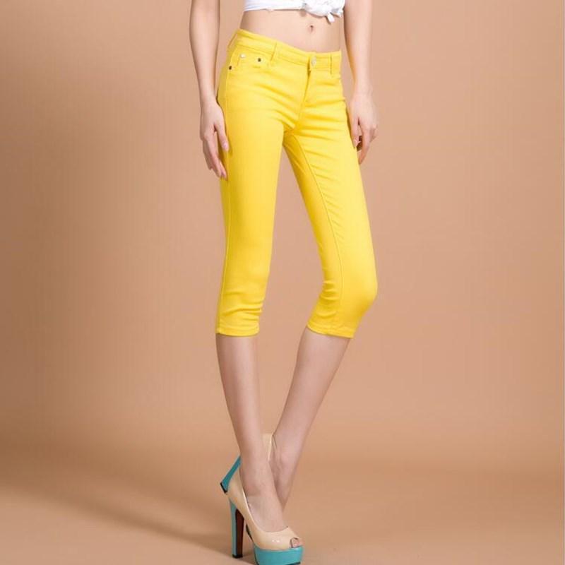Summer Women Candy Color Capris Denim Skinny Slimming Pencil Pants With Premium Quality And Timeless Design For Effortless Style