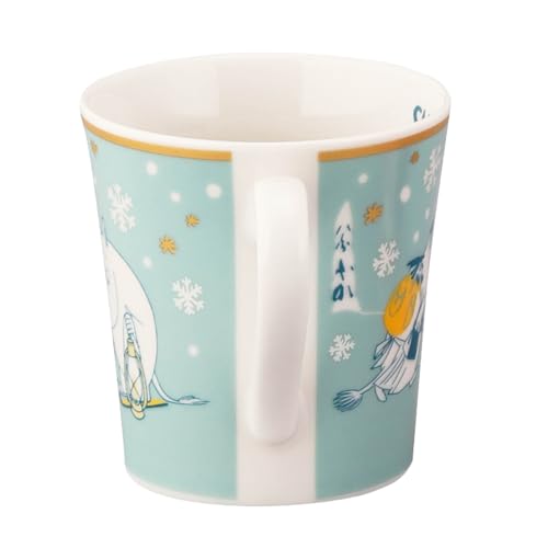 Yamaka Shoten MOOMIN Snowy Way Home Mug, 300ml, Diameter: Approx. 9x9cm, Blue, Moomin Gift for Women, Birthday Gift, Tableware, MM12001-11
