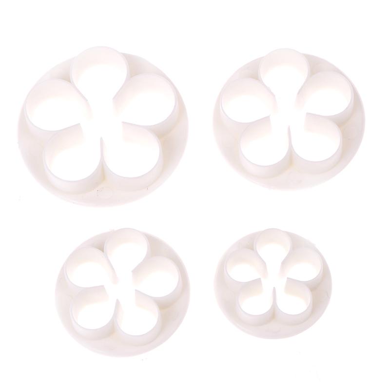 4Pcs Rose Flower Fondant Cake Cutter Mold Sugarcraft Baking Decorating Tool