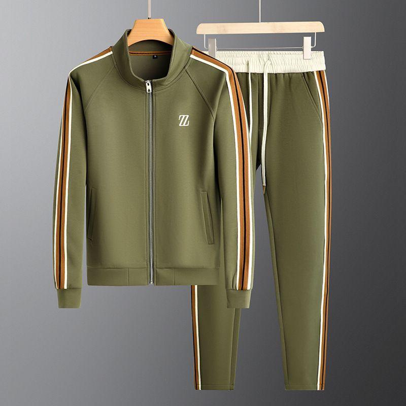 Frühling Herbst Mode Bestickte Herren Sport- und Freizeitjacke Hose 2-teiliges Set Jugend Street Party Herren Sets