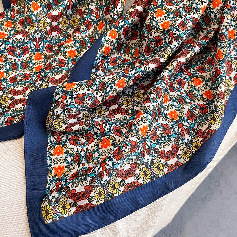 Brand Twill Silk Scarf Women Luxury Shawl Wrap 90cm Square Headband Print Neck Tie Female Hijab Satin Echarpe Bandana
