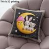 Cute Moon Bunny Bear Star Print Throw Pillow Covers Pattern Cushion Cover Suitable For Sofa Bedroom Car Pillow Cover