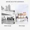 Counter Shelf Foldable Strong Bearing Space Saving Stable Non-slip Handle Multipurpose Iron Fine Mesh Counter Organizer Kitchen Supplies