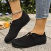 Large Size Single Shoes Women's Spring and Autumn New Fashion Round Head Lace-up Suede Outer Wear Single Shoes
