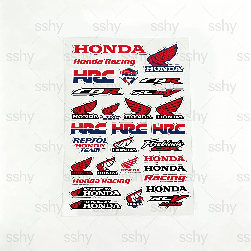 For Honda Motorcycle Reflective Stickers Waterproof Decals for Helmet Scooter Fuel Tank Toolbox RacingOW3