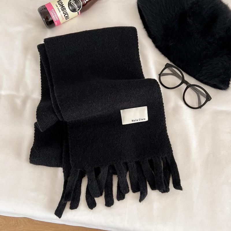 Christmas Festive Red Scarf Women's Winter Knitted Warm Scarf Student Thickened Senior Sense New Gift