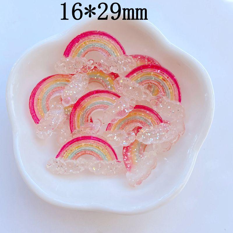 10Pcs New Cute Mini Shiny Rainbow Resin Series Flat Back Cabochons Scrapbooking DIY Jewelry Craft Decoration Accessories