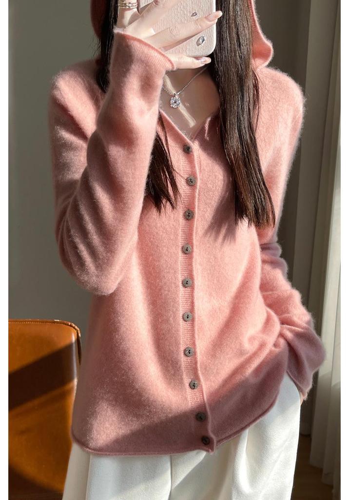 Women's Hooded Cardigan: Autumn/Winter, Knitted, Loose Fit, Versatile, Lazy Style