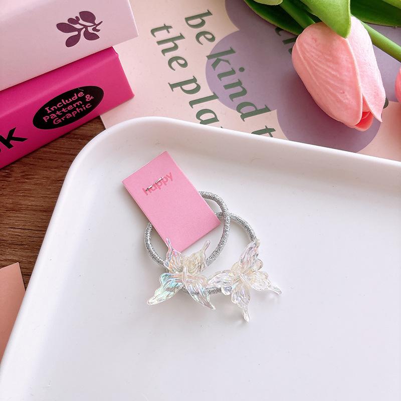 2pcs New Korean The Star Children's Hair Rope Electroplated Flower Girl Rubber Band Hair Band Girl Sweet Hair Accessories